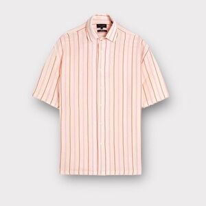 Ted Baker Men's Hillma Seersucker Shirt Pink Stripe NWT